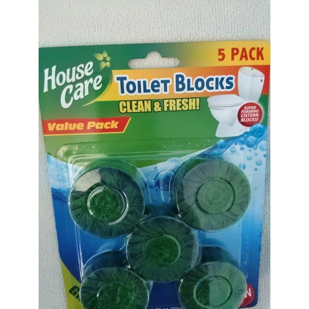 House Care Clean & Fresh Green Toilet Blocks Biodegradable 5 Pack